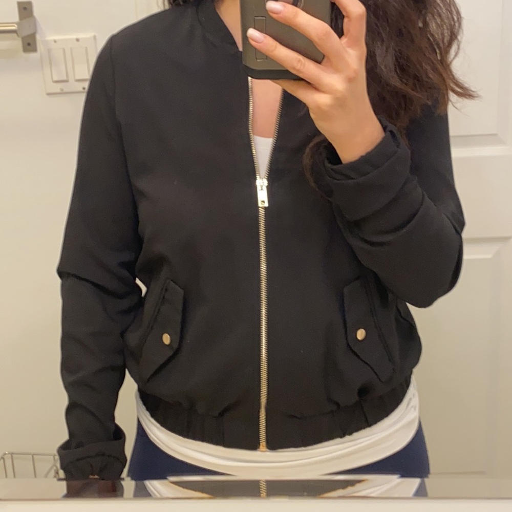 Black Garage bomber jacket, size small